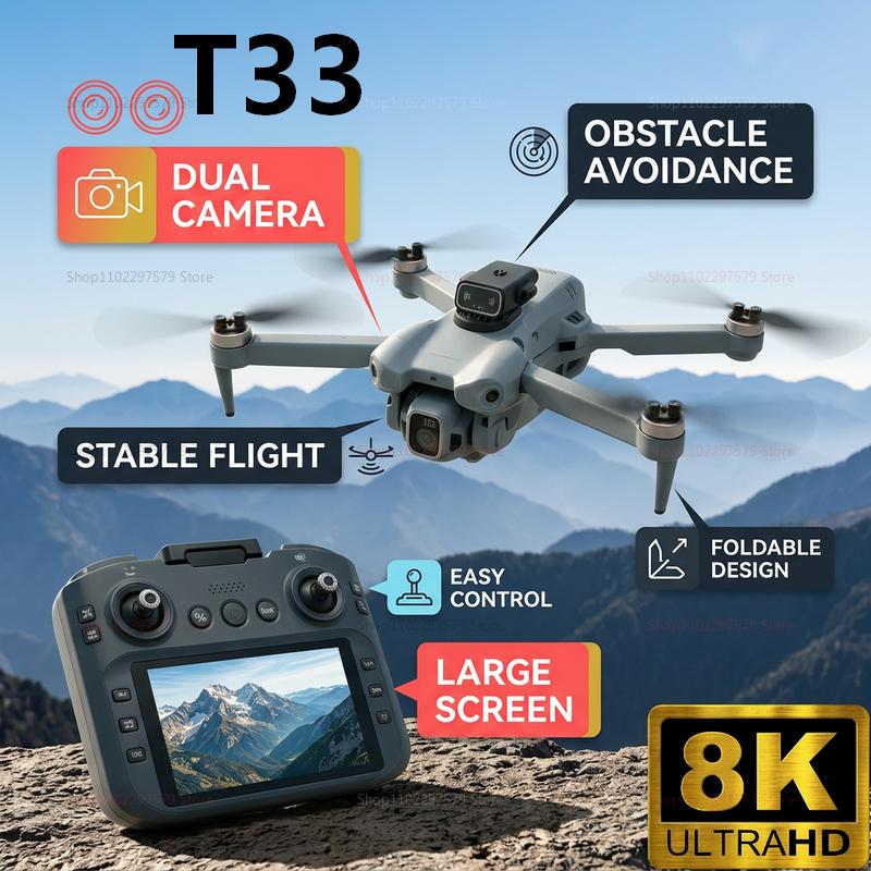 Drone Controller Screen - 2026 New T33 RC Drone 8K