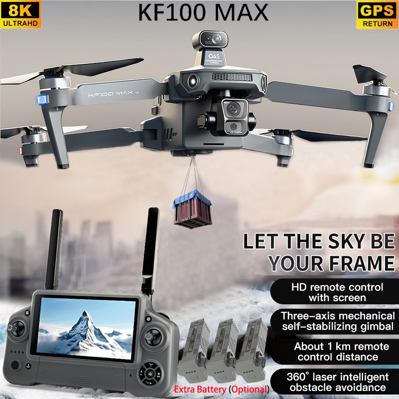 KF100 MAX GPS Drone 4K Camera  - đánh giá và giá Drone Controller Screen