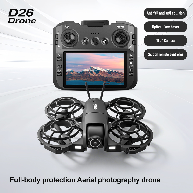 D26 Drone 4K Aerial HD 180° Ca - đánh giá và giá Drone Controller Screen